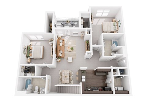 Floor plan for 2 beds, 2 baths, 1493 sqft
